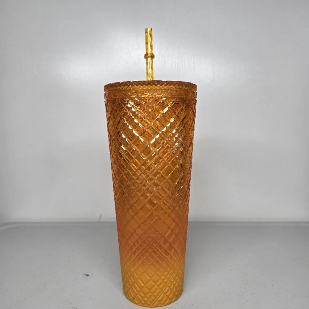 NEW Starbucks 2022 Summer Orange MANGO OMBRE Jeweled Venti Cold Cup Tumbler 24oz